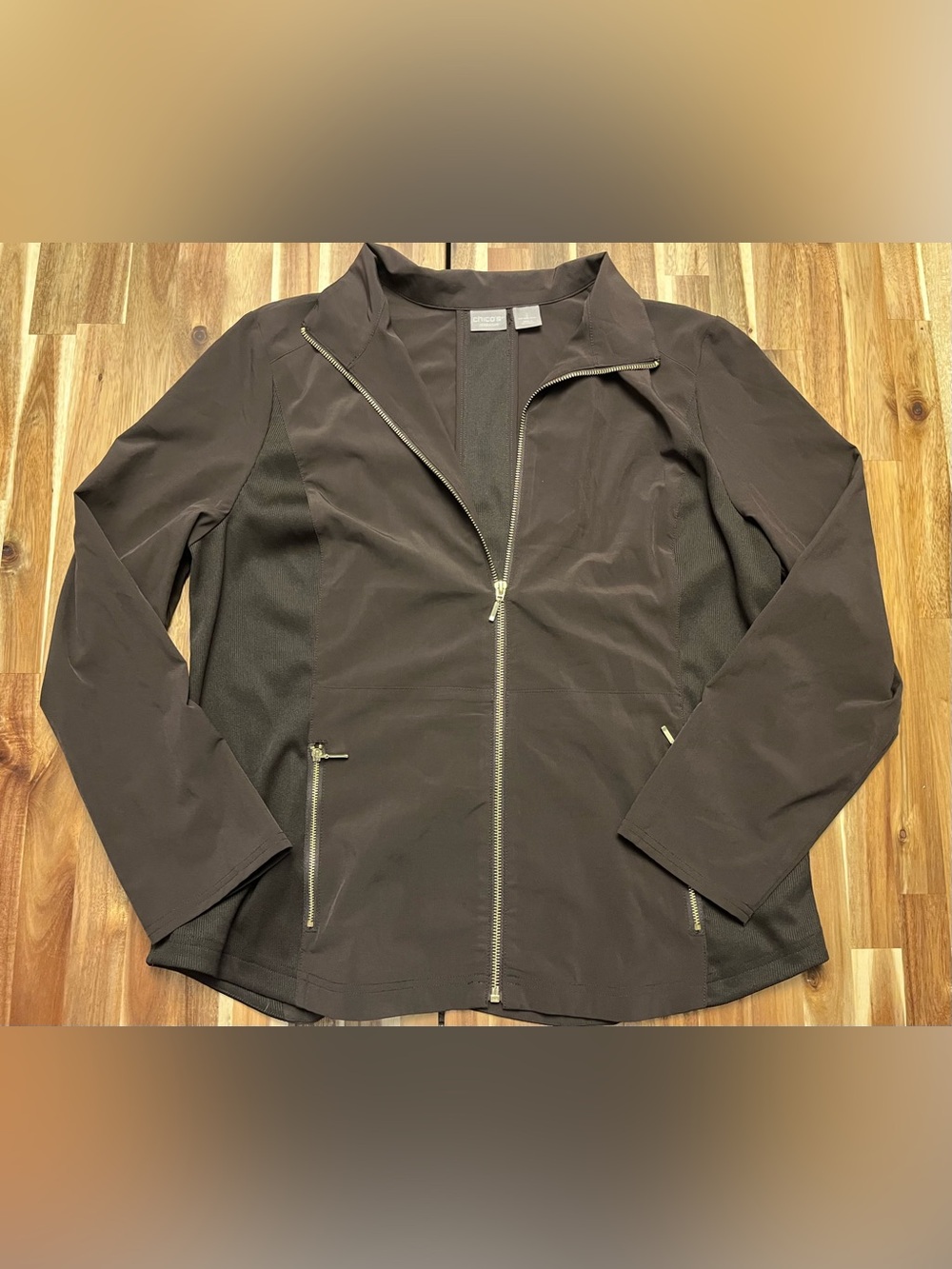 Chico's Brown Zip-Front Utility Jacket